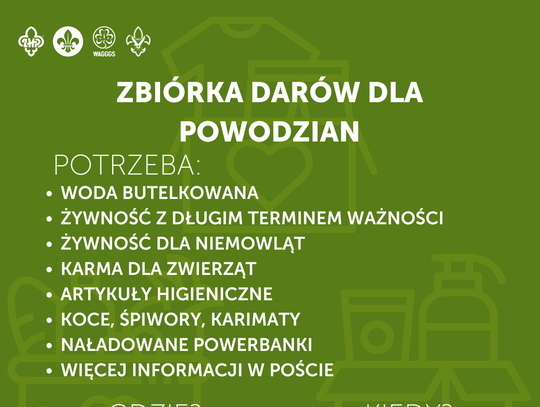 Harcerze pomagają powodzianom