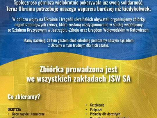 JSW pomaga Ukraińcom