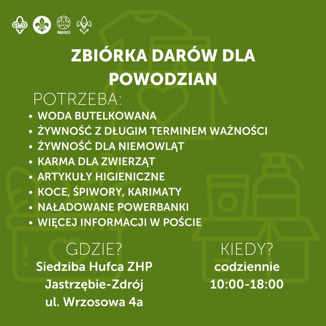 Harcerze pomagają powodzianom