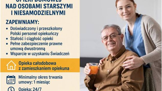 Opiekunka osób starszych Jastrzębie Zdrój - 24 godziny/dobę. Cały Śląsk