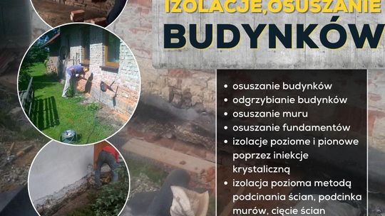 Osuszanie murów, iniekcja krystaliczna, podcinanie ścian Śląsk Osuszanie murów, iniekcja krystaliczna, podcinanie ścian Śląsk