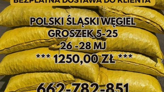 Polski węgiel transport GRATIS ! Jastrzębie Zdrój / GROSZEK 5-25, 26-28MJ całe Śląskie Polski węgiel transport GRATIS ! Jastrzębie Zdrój / GROSZEK 5-25, 26-28MJ całe Śląskie
