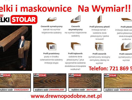 Imitacja drewna Na Wymiar - Maskownice i belki rustykalne marki Stolar