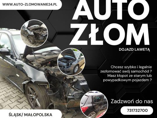 Złomowanie samochodów powypadkowych Jastrzębie Zdrój z odbiorem i gotówką od ręki