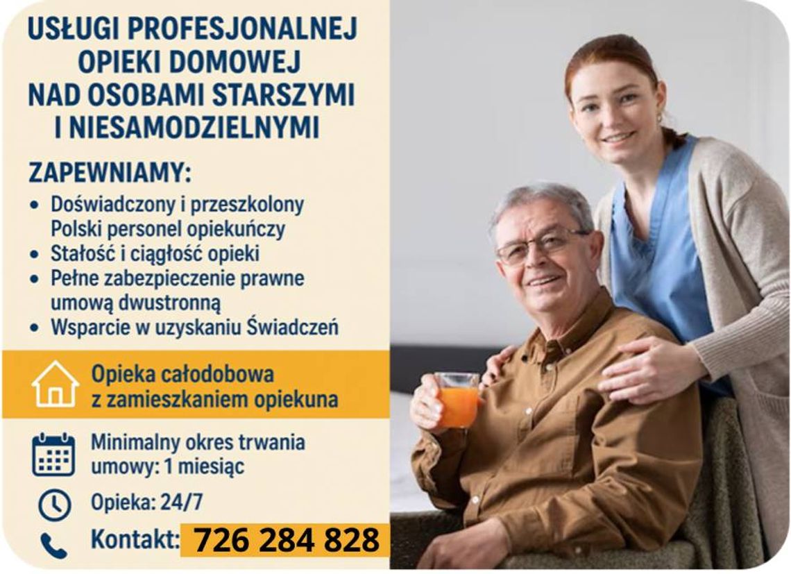 Opiekunka osób starszych Jastrzębie Zdrój - 24 godziny/dobę. Cały Śląsk