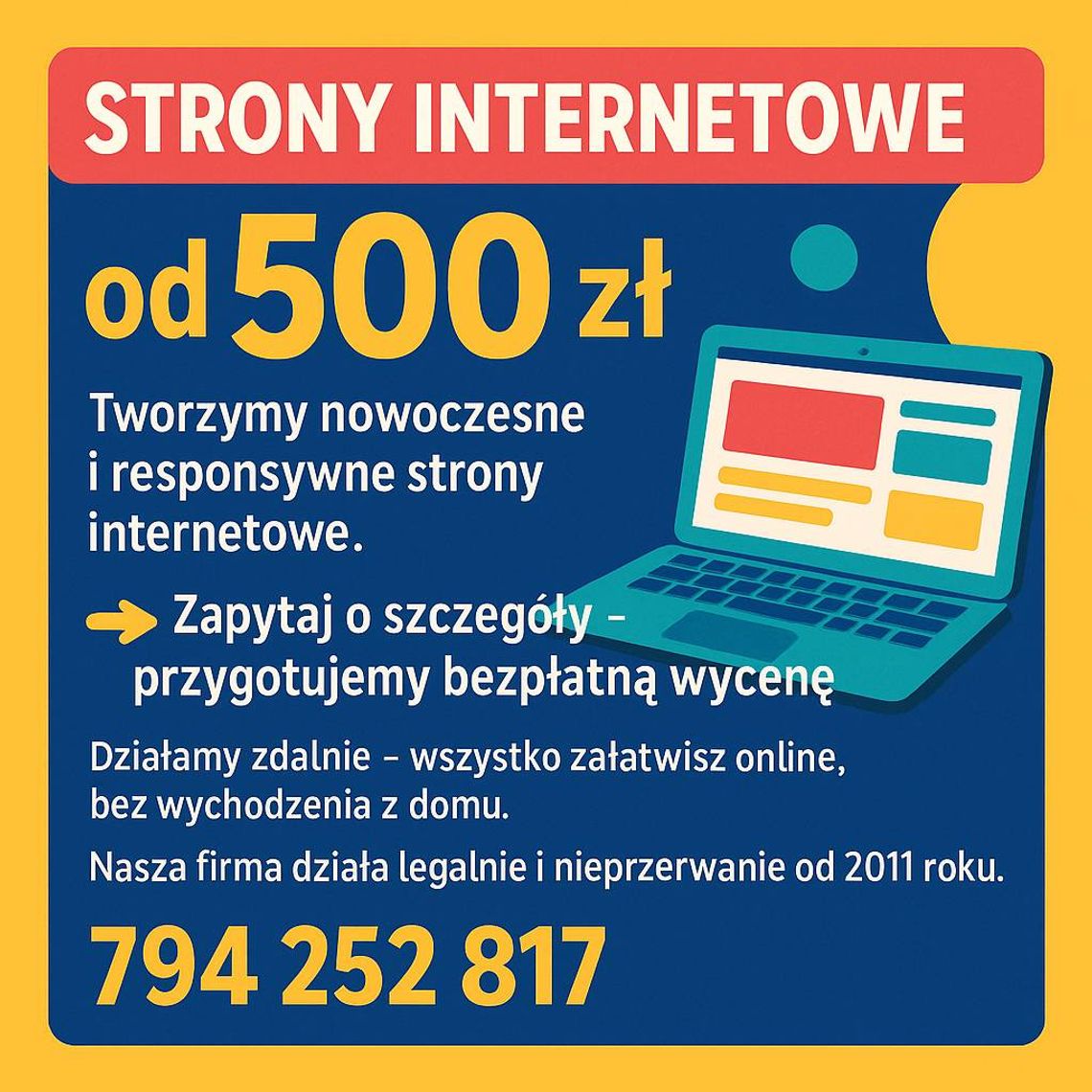 Profesjonalna strona www już od 500 zł - idealna dla firm i osób prywatnych Gotowa nawet w kilka dni! Profesjonalna strona www już od 500 zł - idealna dla firm i osób prywatnych Gotowa nawet w kilka dni!