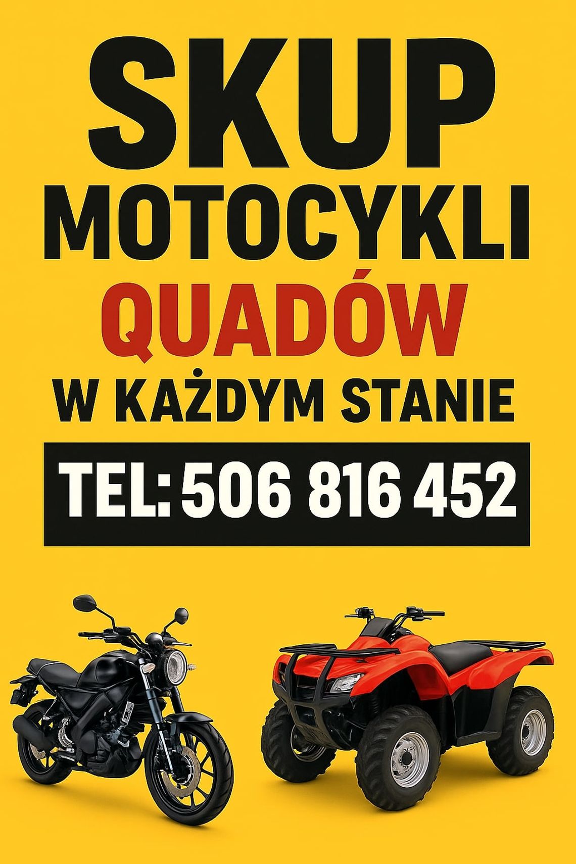 SKUP MOTOCYKLI MOTOROWERÓW SKUTERÓW QUADÓW ATV